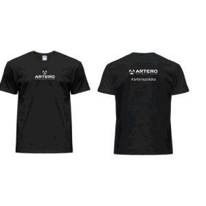 Koszulka męska  czarna białe logo  ARTERO rozm. M