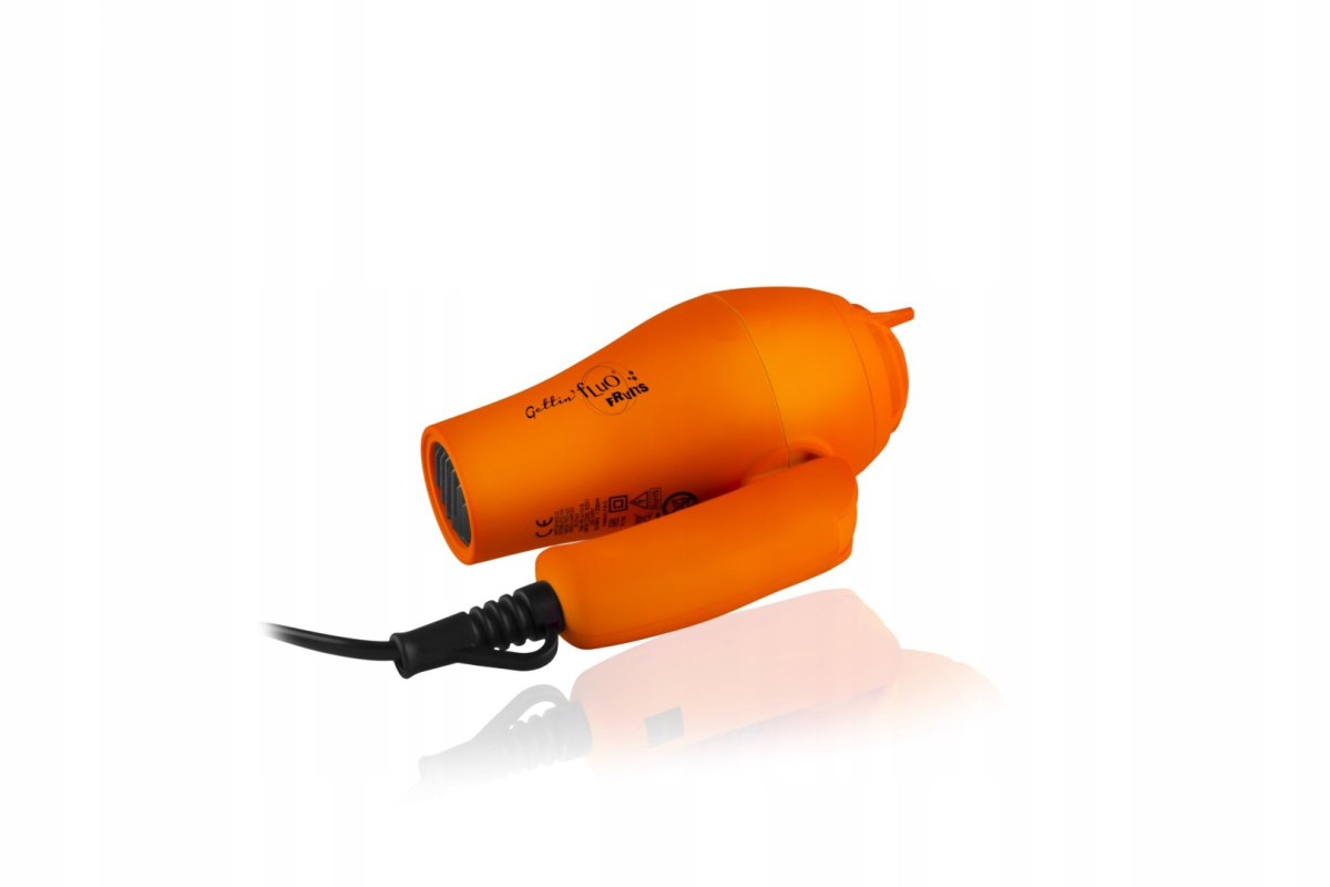 Suszarka do włosów, mała, turystyczna, Gettin Fluo Fruits mini pomarańczowa, składana - obrazek 2