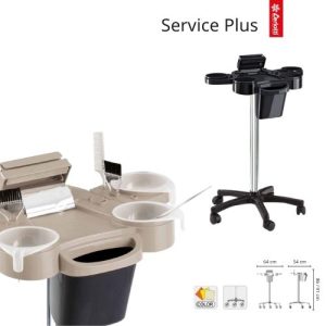 Stolik pomocnik fryzjerski SERVICE PLUS COLOR TROLLEY HIGH WHEEL BLACK