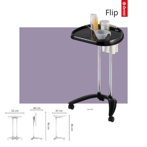 Stolik pomocnik fryzjerski FLIP COLOR TROLLEY WITH SECURITY SYSTEM składany blat