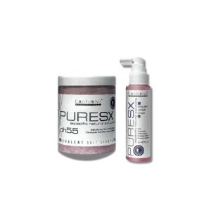 PURE SX BIVALENT Zestaw Szampon w paście z sola morską i himalajską 400 gr + Lotion do skóry przetłuszczającej się i z łupieżem 100 ml