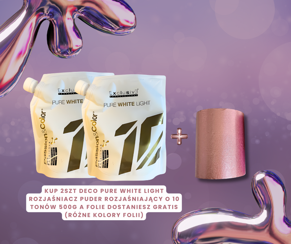 2 X DECO PURE WHITE LIGHT + Folia aluminiowa w rolce RYFLOWANA 15 mikron FIOLET 100m - obrazek 2