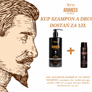 ADVANCED BARBER-Nº101 FRESH SHAMPOO (szampon do codziennego użytku 750 ml) + ADVANCED BARBER-Nº101 FRESH SHAMPOO 300 ml