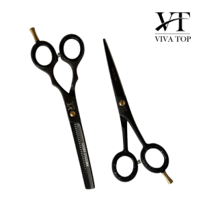 Zestaw VIVA TOP ERGO BLACK LINE Nożyczki 5,5"+ Degażówki 6"+  Etui black 2 poz.