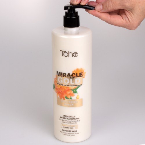 MIRACLE GOLD ANTI FRIZZ Maska do włosów cienkich i puszących się 1000 ml