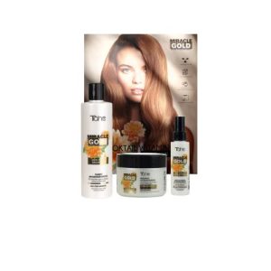ZESTAW PACK MIRACLE GOLD ANTI FRIZZ Włosy Grube (Szampon 300ml + Maska 300ml + Serum 100ml)