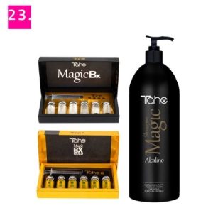 ZESTAW BOTOX MAGIC Ampułki Magic BX 6 x 10 ml + Ampułki Magic BX GOLD 6 x 10 ml + Szampon do zabiegu botoxu Alcalino 0% 1000 ml