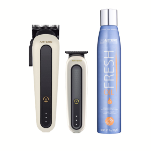 Zestaw fryzjerski WHITE Maszynka fryzjerska bezprzewodowa BROOKLYN + Trymer  BROONX + OIL FRESH Spray