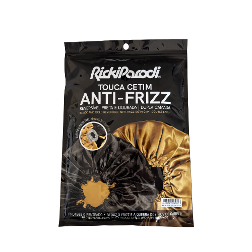 Czarny Satynowy Czepek Anti-Frizz RickiParodi - obrazek 2