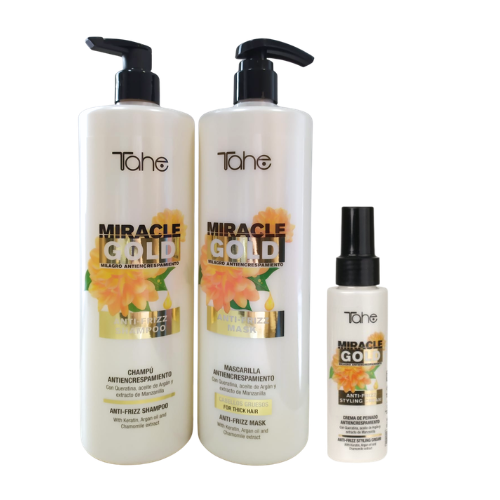 ZESTAW TRIO Miracle Gold Maska 1000ml + Szampon 1000ml + Serum 100ml